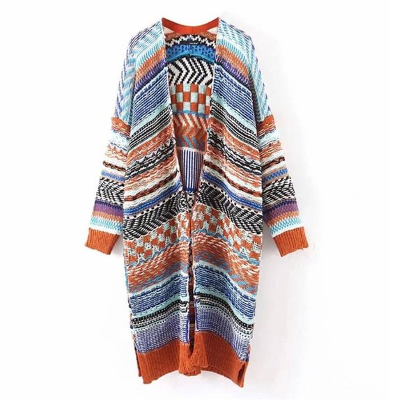 NWT Color Me Gypsy Maxi Cardi Sz L - Picture 3 of 4